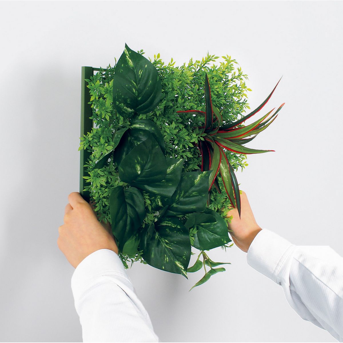 【直送】【人工観葉植物】ベルク/マグネットグリーン(マットパネル)/GR1244 ※返品・代引・キャンセル不可・個人宅配送不可