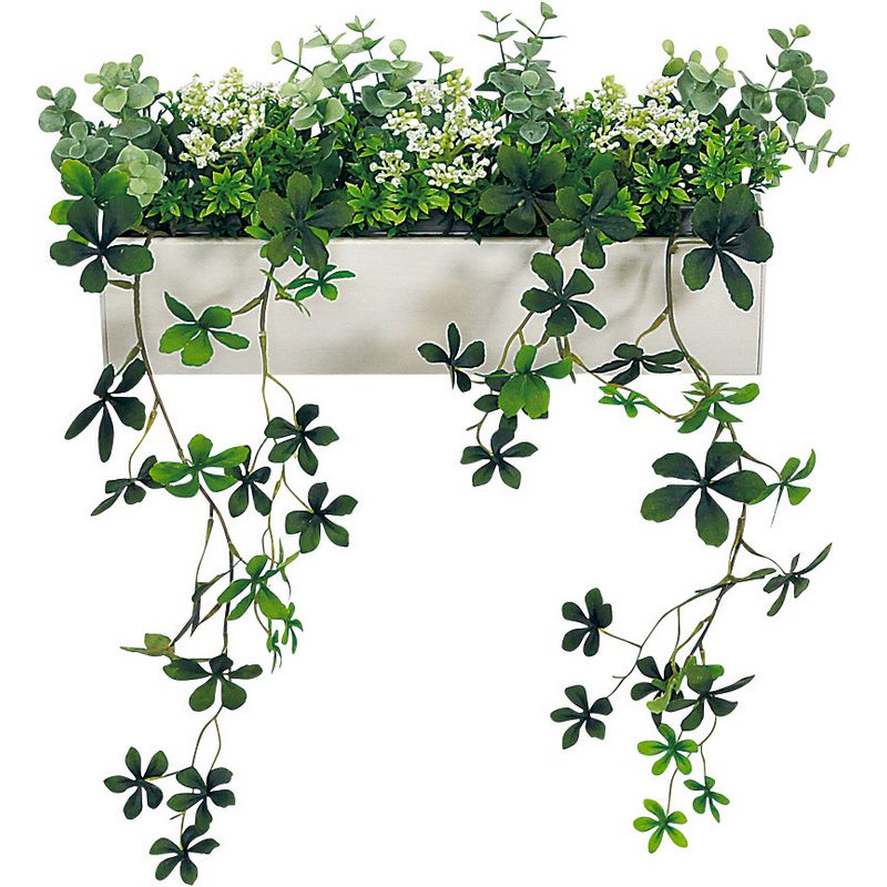 【直送】【人工観葉植物】ベルク/マグネットグリーン(ポット) 白/GR4492 ※返品・代引・キャンセル不可・個人宅配送不可
