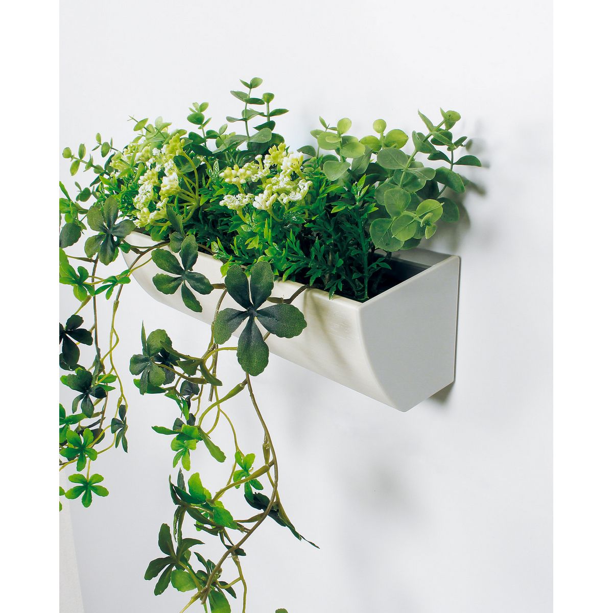 【直送】【人工観葉植物】ベルク/マグネットグリーン(ポット) 白/GR4492 ※返品・代引・キャンセル不可・個人宅配送不可