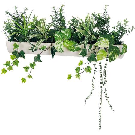 【直送】【人工観葉植物】ベルク/マグネットグリーン(ポット) 白/GR4496 ※返品・代引・キャンセル不可・個人宅配送不可