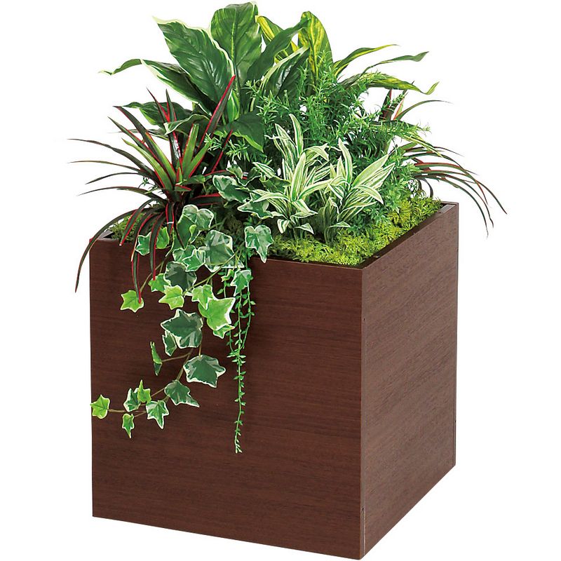 【直送】【人工観葉植物】ベルク/スタッキングプランター セピア/GR2551 ※返品・代引・キャンセル不可・個人宅配送不可
