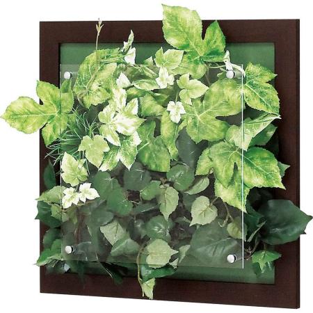 【直送】【人工観葉植物】ベルク/ウォールグリーン(木目) セピア/GR3343 ※返品・代引・キャンセル不可・個人宅配送不可