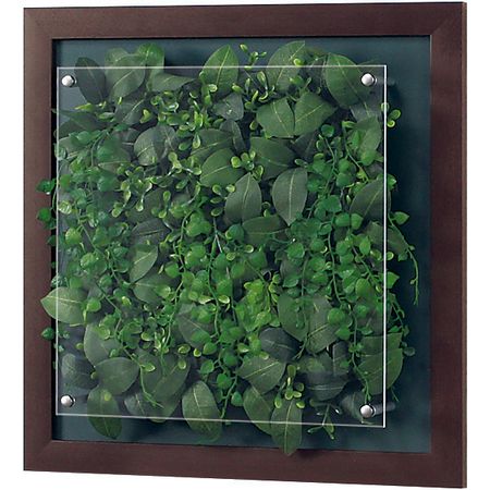 【直送】【人工観葉植物】ベルク/ウォールグリーン(木目) セピア/GR3345 ※返品・代引・キャンセル不可・個人宅配送不可
