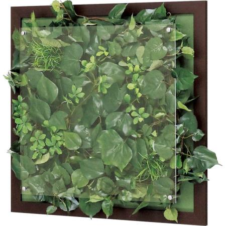 【直送】【人工観葉植物】ベルク/ウォールグリーン(木目) セピア/GR3347 ※返品・代引・キャンセル不可・個人宅配送不可