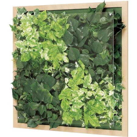 【直送】【人工観葉植物】ベルク/ウォールグリーン(木目) ナチュラル/GR3354 ※返品・代引・キャンセル不可・個人宅配送不可
