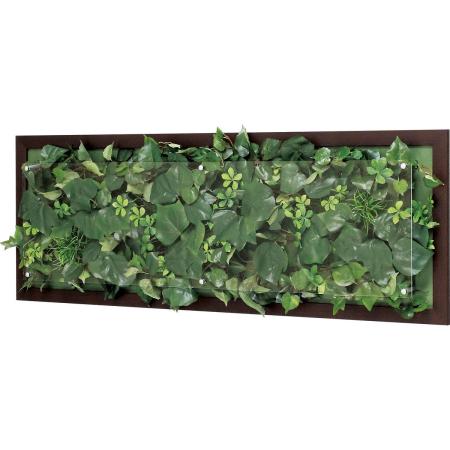 【直送】【人工観葉植物】ベルク/ウォールグリーン(木目) セピア/GR3355 ※返品・代引・キャンセル不可・個人宅配送不可
