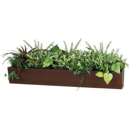 【直送】【人工観葉植物】ベルク/卓上ポット セピア/GR4297 ※返品・代引・キャンセル不可・個人宅配送不可