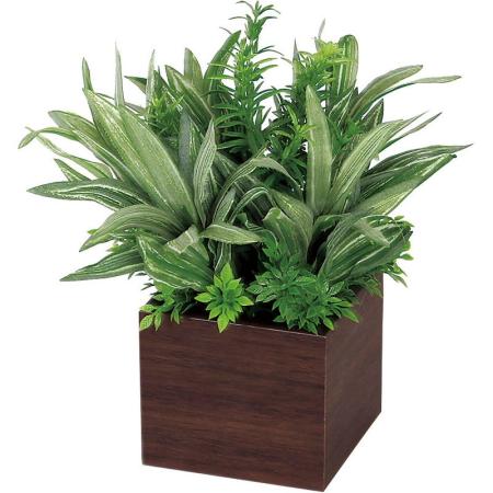 【直送】【人工観葉植物】ベルク/卓上ポット セピア/GR4384 ※返品・代引・キャンセル不可・個人宅配送不可