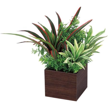 【直送】【人工観葉植物】ベルク/卓上ポット セピア/GR4385 ※返品・代引・キャンセル不可・個人宅配送不可