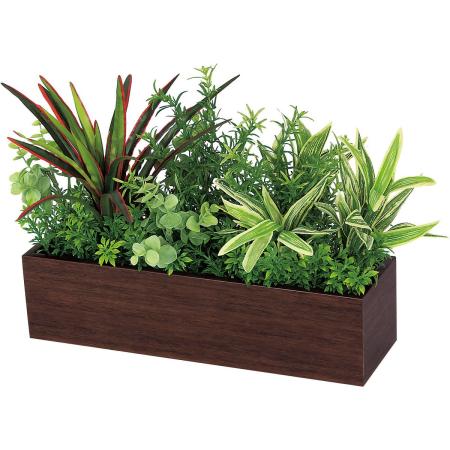 【直送】【人工観葉植物】ベルク/卓上ポット セピア/GR4393 ※返品・代引・キャンセル不可・個人宅配送不可