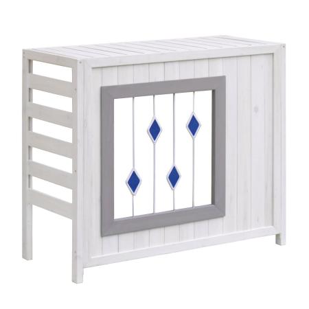 特価◎【直送】住まいスタイル/ステンドグラス室外機カバー「glass」(グラス) ホワイト/AC-DG930WHT