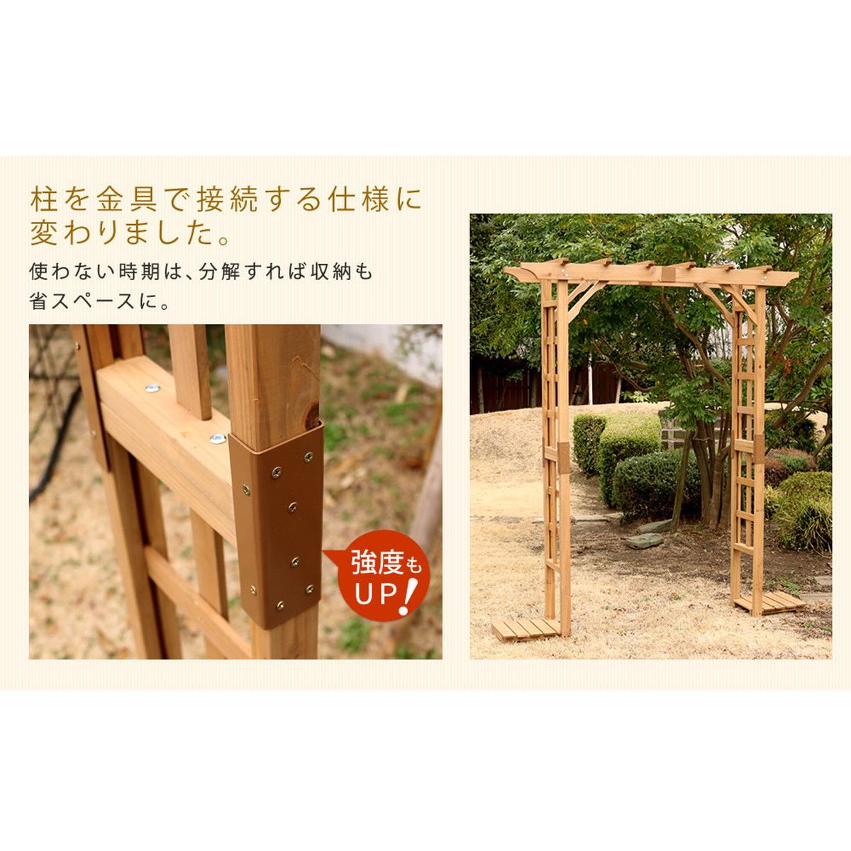 特価◎【直送】住まいスタイル/天然木パーゴラアーチ金具セット ホワイト/BP-R200UB4-WHT