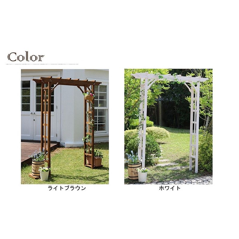 特価◎【直送】住まいスタイル/天然木パーゴラアーチ金具セット ホワイト/BP-R200UB4-WHT