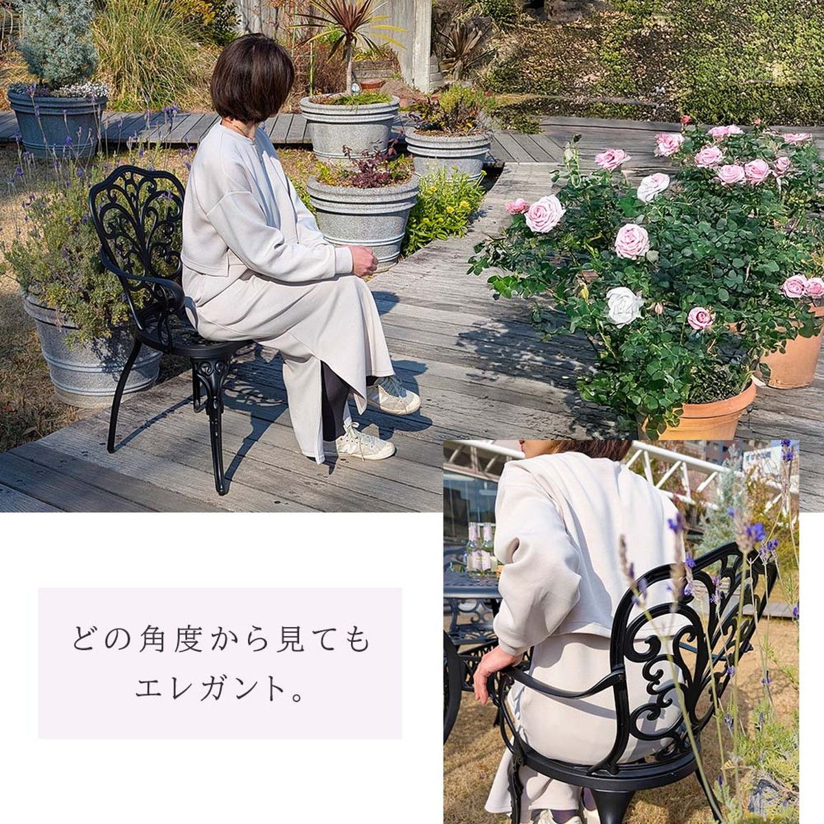 特価◎【直送】住まいスタイル/アルミ製アームチェア 2脚セット 「トルペ」 マットブラック/BKS-C5289-2P-BLK
