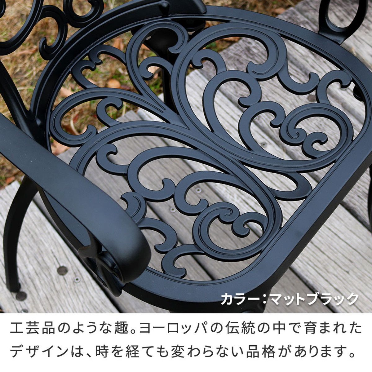 特価◎【直送】住まいスタイル/アルミ製アームチェア 2脚セット 「トルペ」 マットブラック/BKS-C5289-2P-BLK