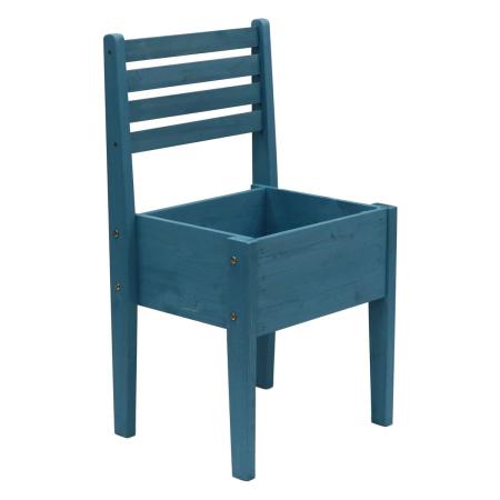 特価◎【直送】住まいスタイル/天然木製チェア型プランタースタンド 幅40cm ブルー/CP40BLU