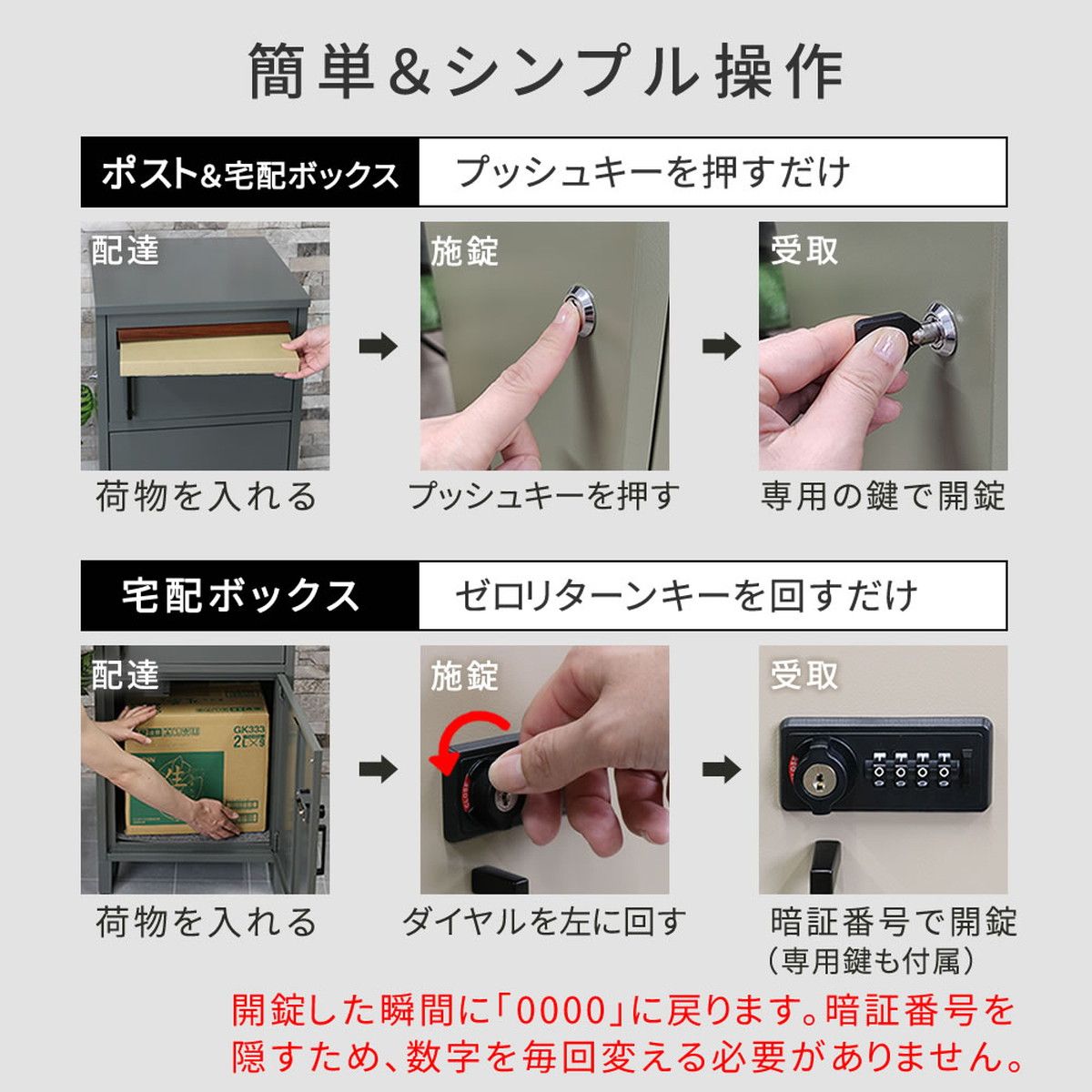 特価◎【直送】住まいスタイル/「horn/ホルン」ポスト一体型宅配ボックス ”No.02” ウォームベージュ/DB-002BEI