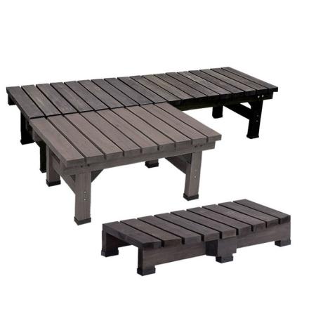 特価◎【直送】住まいスタイル/デッキ縁台180×58 3点セット ダークブラウン/DE-18058-3PSET-DBR