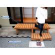 特価◎【直送】住まいスタイル/デッキ縁台180×58 3点セット ダークブラウン/DE-18058-3PSET-DBR