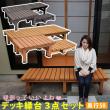 特価◎【直送】住まいスタイル/デッキ縁台180×58 3点セット ダークブラウン/DE-18058-3PSET-DBR