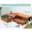 特価◎【直送】住まいスタイル/デッキ縁台180×58 3点セット ダークブラウン/DE-18058-3PSET-DBR