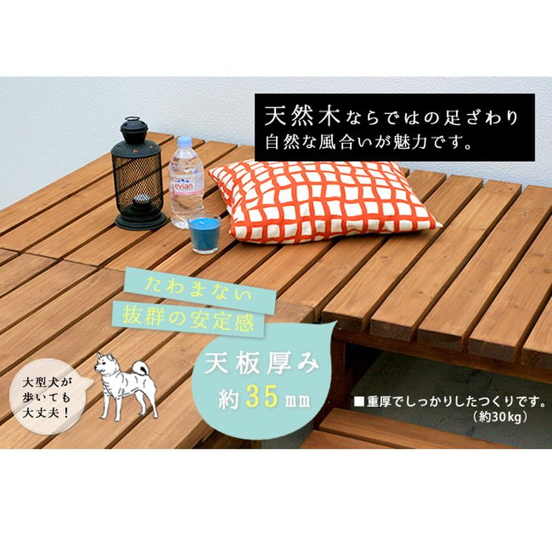特価◎【直送】住まいスタイル/デッキ縁台180×90 3点セット ライトブラウン/DE-18090-3PSET-LBR
