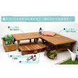特価◎【直送】住まいスタイル/デッキ縁台180×90 3点セット ライトブラウン/DE-18090-3PSET-LBR