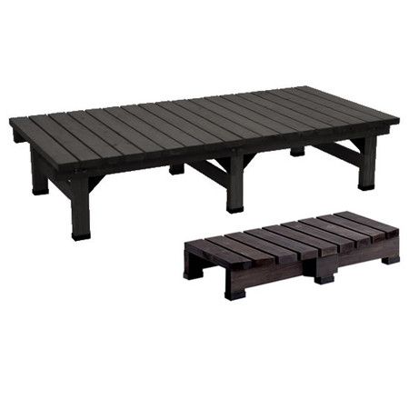 特価◎【直送】住まいスタイル/デッキ縁台 180×90 ステップセット ダークブラウン/DE-18090STP-DBR