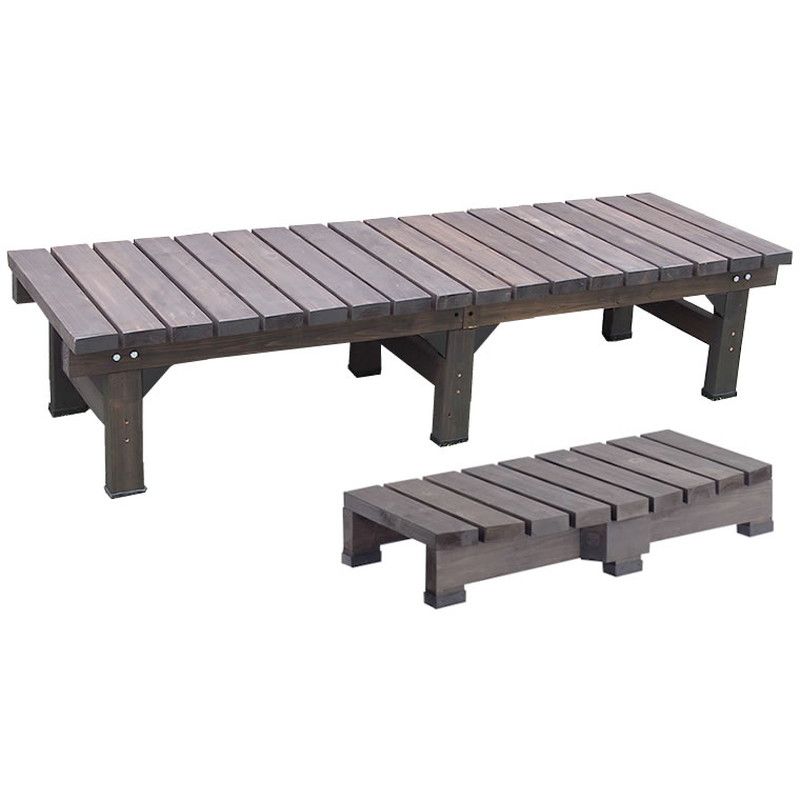 特価◎【直送】住まいスタイル/デッキ縁台 180×58 ステップセット ダークブラウン/DE-180STP-DBR