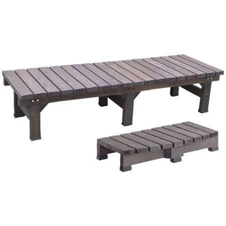 特価◎【直送】住まいスタイル/デッキ縁台 180×58 ステップセット ダークブラウン/DE-180STP-DBR