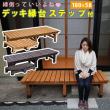 特価◎【直送】住まいスタイル/デッキ縁台 180×58 ステップセット ライトブラウン/DE-180STP-LBR