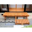 特価◎【直送】住まいスタイル/デッキ縁台 180×58 ステップセット ライトブラウン/DE-180STP-LBR