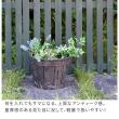 特価◎【直送】住まいスタイル/FRP製バレル型プランター 大小2個組(直径24・30cm) ダークブラウン/EBP-2430DBR