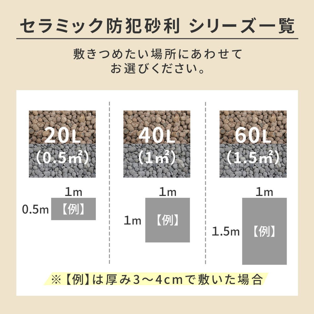 特価◎【直送】住まいスタイル/音で撃退! セラミック防犯砂利 40L (1m2) ブラウン/EXBJ-40L-BRN