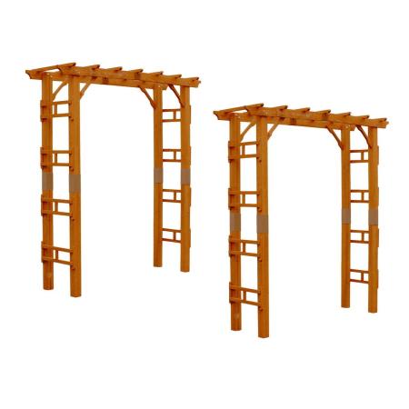 特価◎【直送】住まいスタイル/天然木製アーチ 190 2台 「Flex Pergola」(フレックス パーゴラ) ライトブラウン
