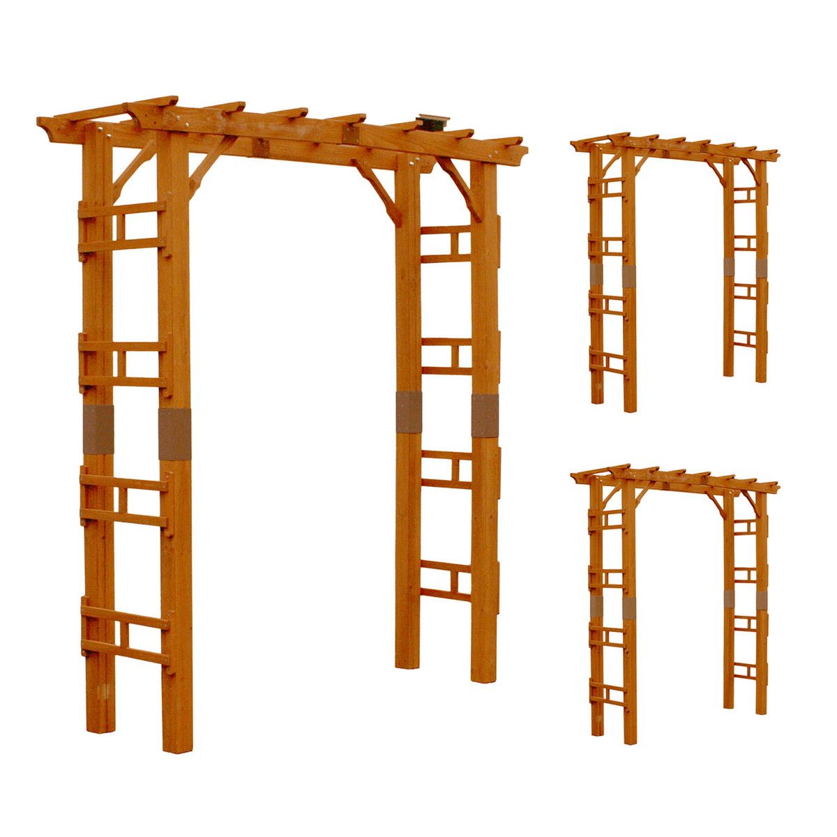特価◎【直送】住まいスタイル/天然木製アーチ 190 3台 「Flex Pergola」(フレックス パーゴラ) ライトブラウン