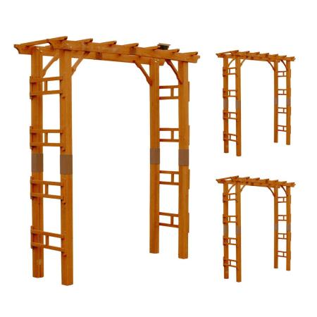特価◎【直送】住まいスタイル/天然木製アーチ 190 3台 「Flex Pergola」(フレックス パーゴラ) ライトブラウン