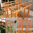 特価◎【直送】住まいスタイル/天然木製アーチ 190 2台(平地用金具セット) 「Flex Pergola」 ライトブラウン