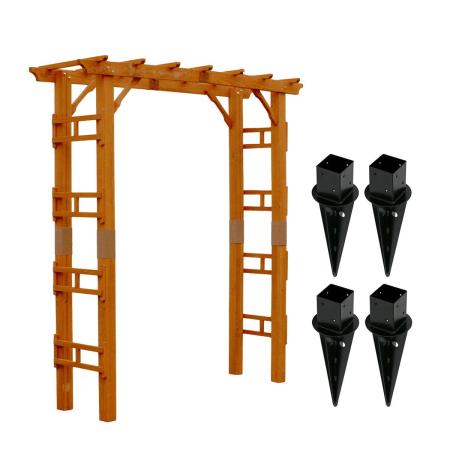 特価◎【直送】住まいスタイル/天然木製アーチ 190 1台(土中用金具セット) 「Flex Pergola」 ライトブラウン