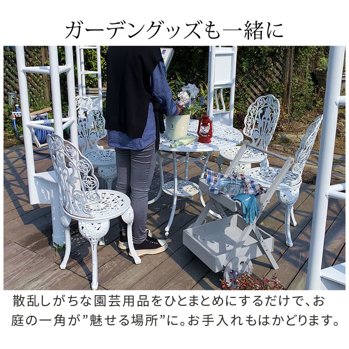 特価◎【直送】住まいスタイル/天然木製ワゴン型プランタースタンド グレー/FW72GRY