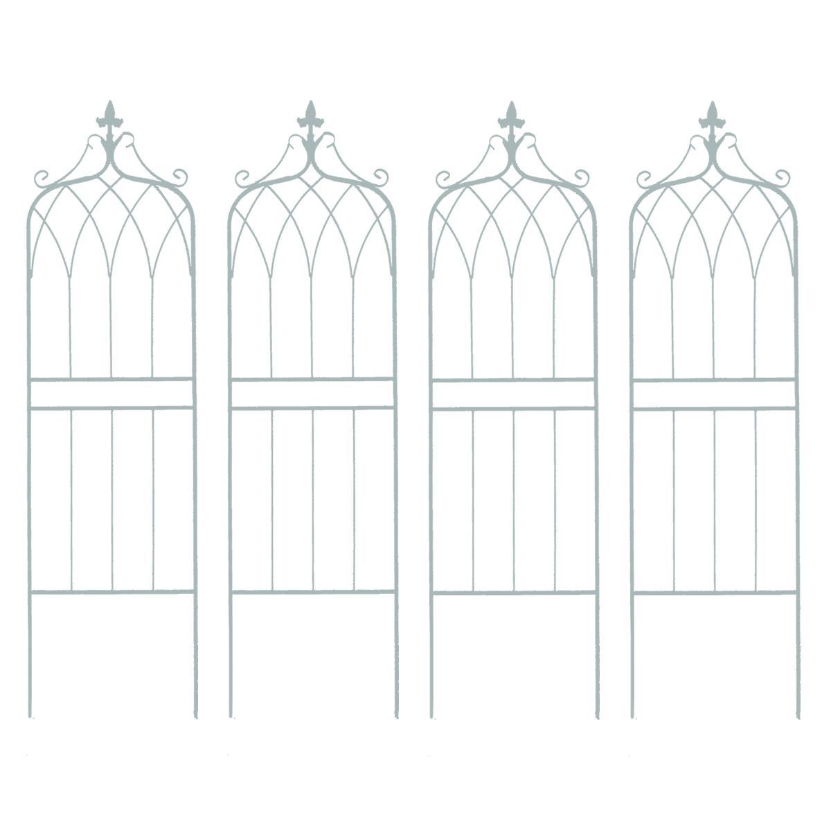 特価◎【直送】住まいスタイル/アイアンフェンス148 ロータイプ drape(ドレープ)4枚組 ホワイト/IF-DR028-4P-WHT