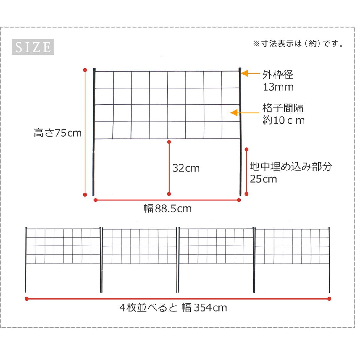 特価◎【直送】住まいスタイル/アイアンフェンス 高さ75「グラフ」4枚組 ブラック/IF-GR021-4P-BLK