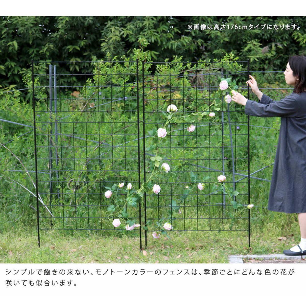 特価◎【直送】住まいスタイル/アイアンフェンス 高さ75「グラフ」8枚組 ブラック/IF-GR021-8P-BLK