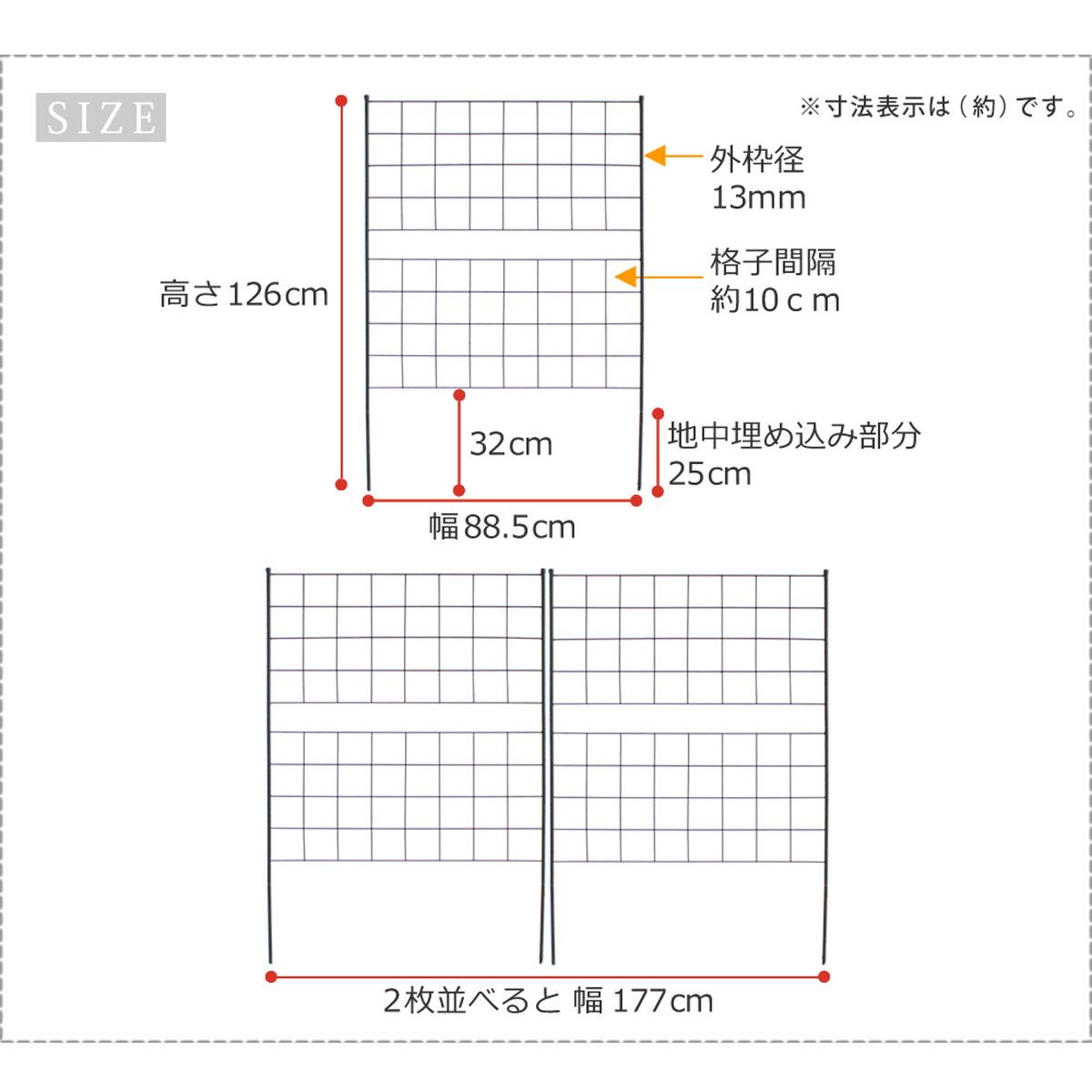 特価◎【直送】住まいスタイル/アイアンフェンス 高さ126「グラフ」2枚組 ブラック/IF-GR022-2P-BLK