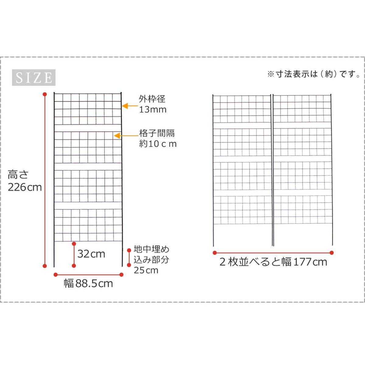 特価◎【直送】住まいスタイル/アイアンフェンス 高さ226 「グラフ」 2枚組 ブラック/IF-GR024-2P-BLK