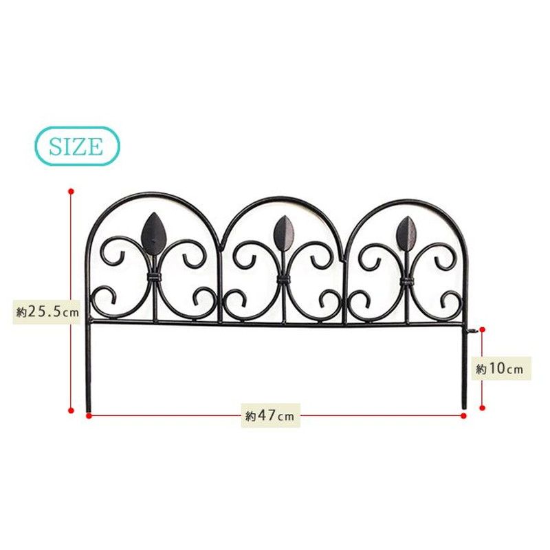 【直送】住まいスタイル/アイアンミニフェンス(リーフ) 3枚組 ホワイト/IPN-7238TG-3P-WHT