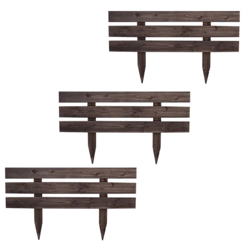 【直送】住まいスタイル/天然木製スティックフェンス[ボーダー]3枚組 ダークブラウン/JSBF-8045DBR-3P