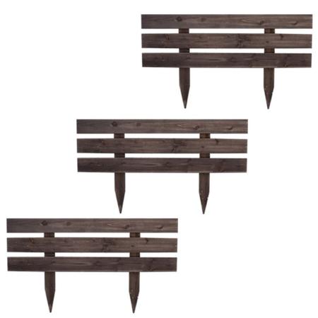 【直送】住まいスタイル/天然木製スティックフェンス[ボーダー]3枚組 ダークブラウン/JSBF-8045DBR-3P