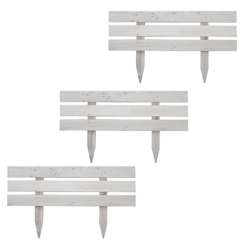 【直送】住まいスタイル/天然木製スティックフェンス[ボーダー]3枚組 ホワイト/JSBF-8045WHT-3P