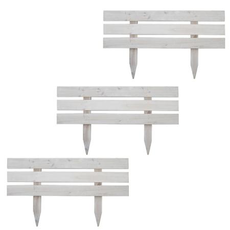 【直送】住まいスタイル/天然木製スティックフェンス[ボーダー]3枚組 ホワイト/JSBF-8045WHT-3P